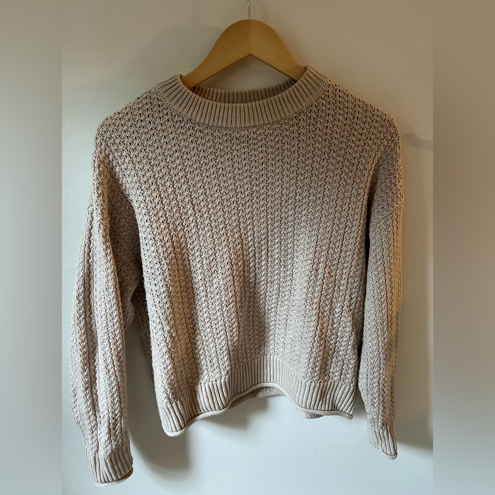 Universal Thread Textured Knit Sweater in Cream